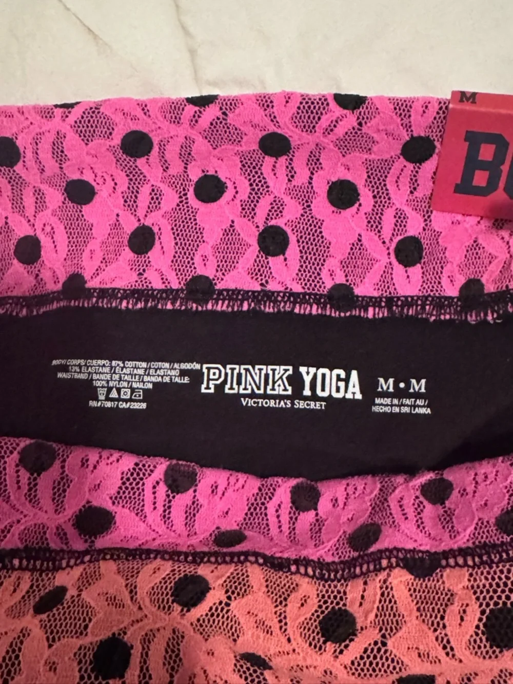 *RARE* PINK Victoria's Secret Black Boot Cut Pants Lace Waistband - Picture 6 of 7